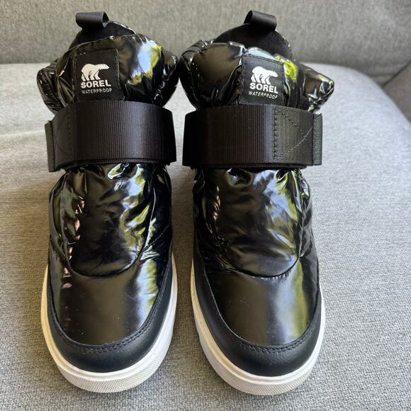 Sorel Joan Of Arctic Next Lite Strap Puffy Boots Black Winter Snow Women's 8.5 - Picture 2 of 12